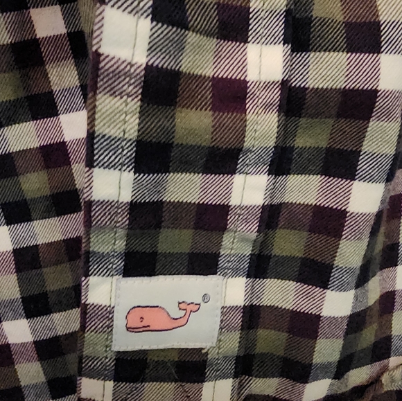 Vineyard Vines Shirt Men XL Green Purple Plaid Shep & Ian Taylor Cotton Casual - Picture 3 of 4